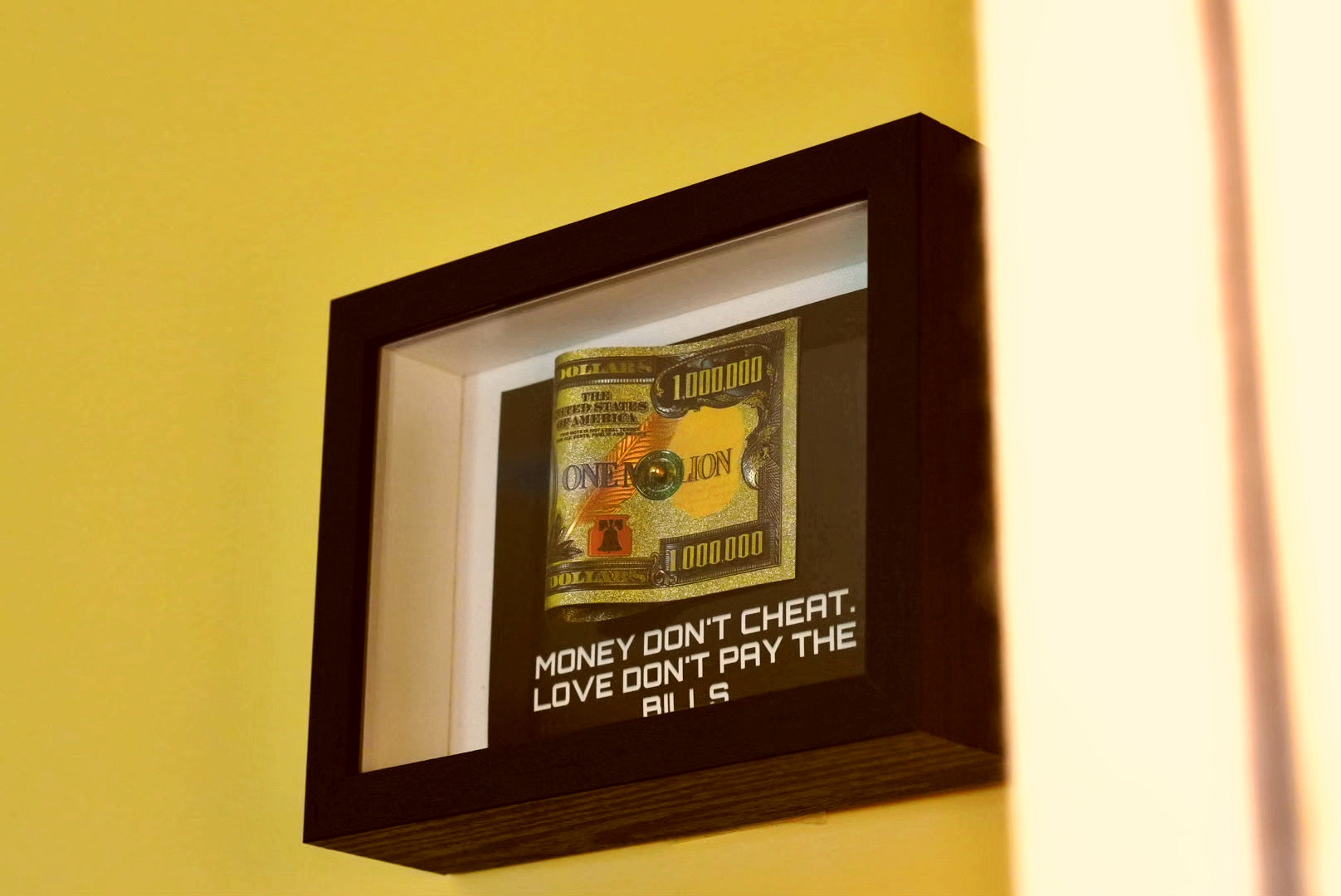 Money Don't Cheat. Love don't pay the bills. Motivational Piece